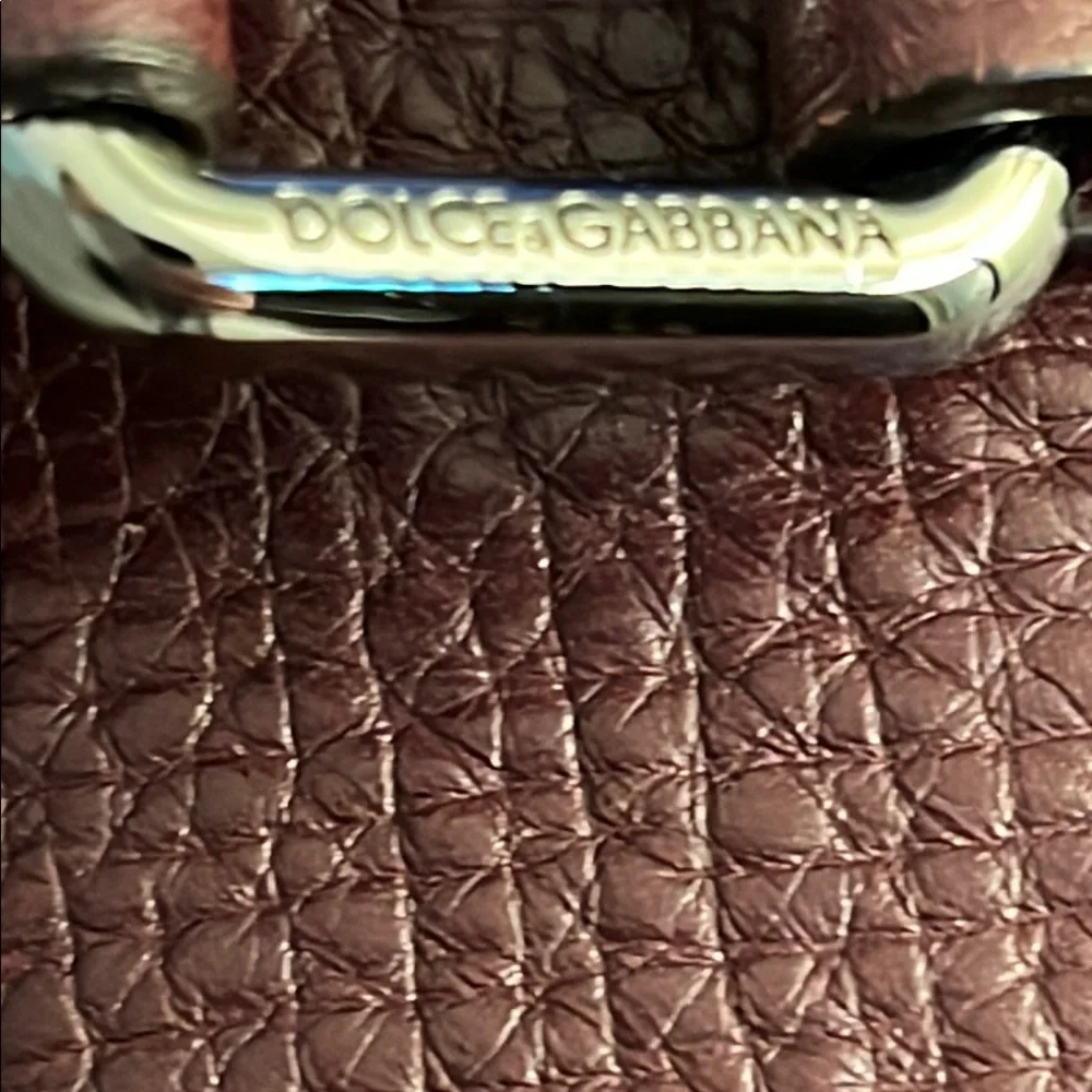 Dolce & Gabbana Mediterraneo Bordeaux Brick Red Laptop Bag Structured Design EUC